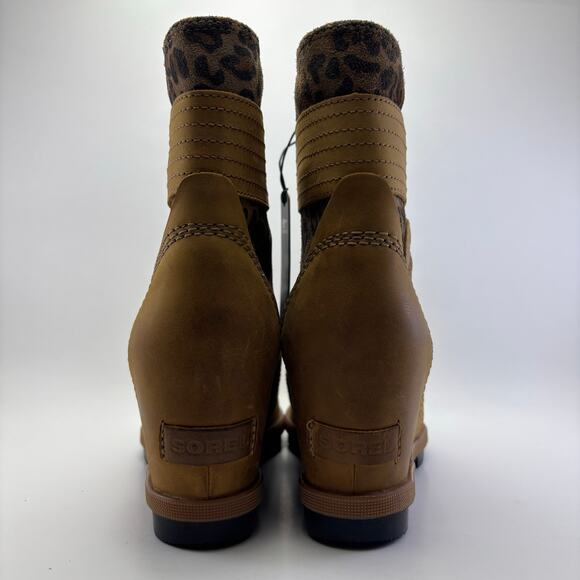 SOREL "Lexie" Brown/Tan/Leopard Waterproof Wedge Boots Womens Size 8 - Picture 5 of 12